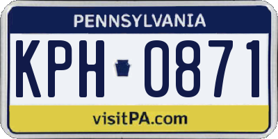 PA license plate KPH0871