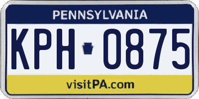 PA license plate KPH0875