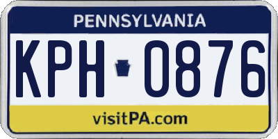 PA license plate KPH0876