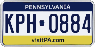PA license plate KPH0884