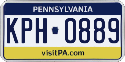 PA license plate KPH0889