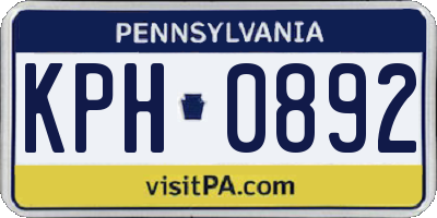 PA license plate KPH0892