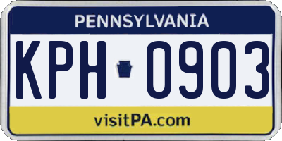 PA license plate KPH0903