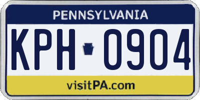 PA license plate KPH0904