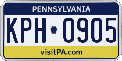 PA license plate KPH0905