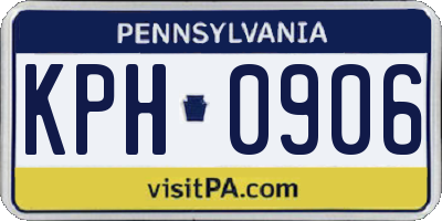 PA license plate KPH0906