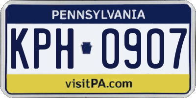 PA license plate KPH0907