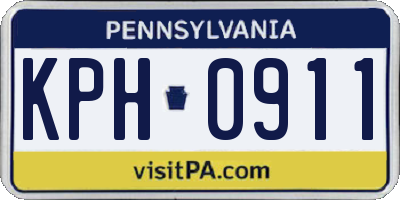 PA license plate KPH0911