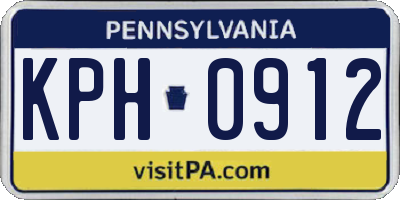 PA license plate KPH0912