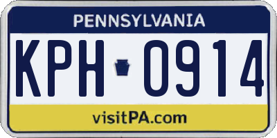 PA license plate KPH0914