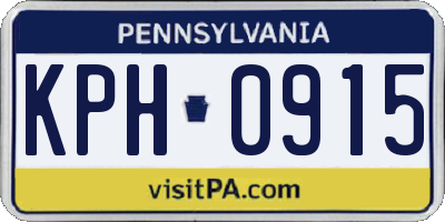 PA license plate KPH0915
