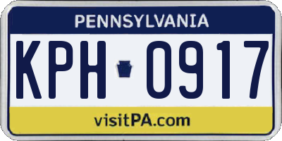 PA license plate KPH0917
