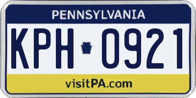 PA license plate KPH0921
