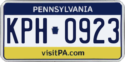PA license plate KPH0923