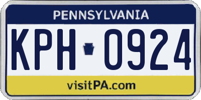 PA license plate KPH0924