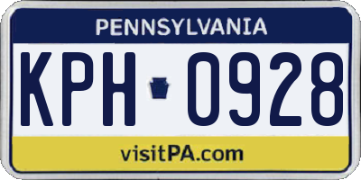 PA license plate KPH0928
