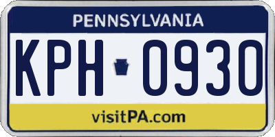 PA license plate KPH0930