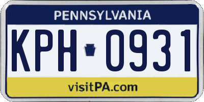 PA license plate KPH0931
