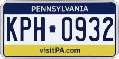 PA license plate KPH0932