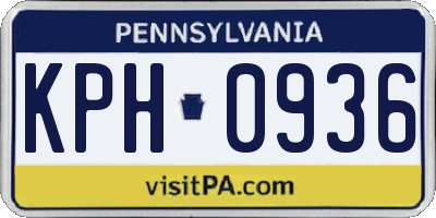 PA license plate KPH0936
