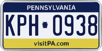 PA license plate KPH0938