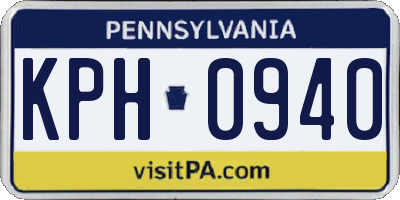 PA license plate KPH0940