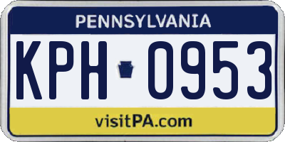 PA license plate KPH0953