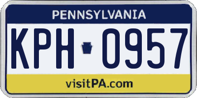 PA license plate KPH0957