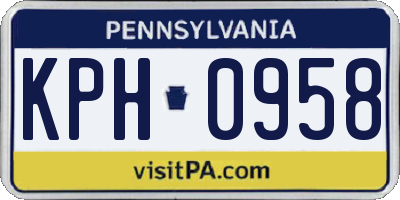 PA license plate KPH0958