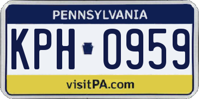 PA license plate KPH0959