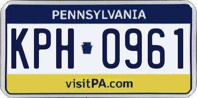 PA license plate KPH0961