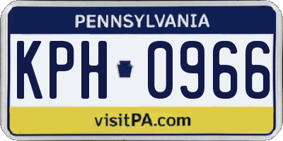 PA license plate KPH0966