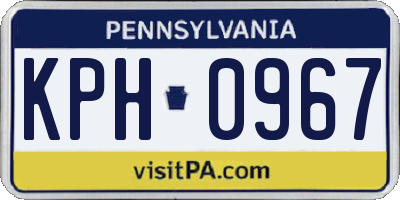 PA license plate KPH0967