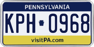 PA license plate KPH0968