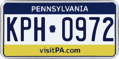 PA license plate KPH0972