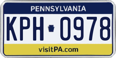 PA license plate KPH0978