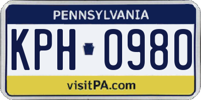 PA license plate KPH0980