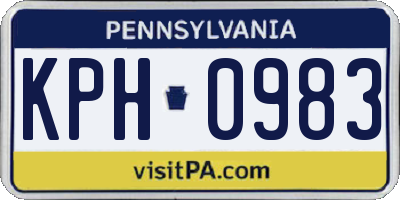 PA license plate KPH0983