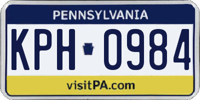 PA license plate KPH0984