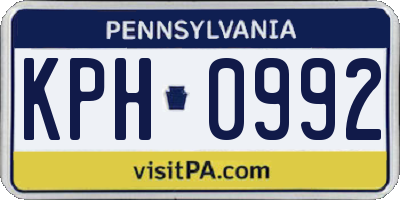 PA license plate KPH0992