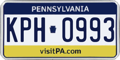 PA license plate KPH0993