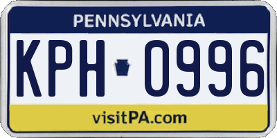PA license plate KPH0996