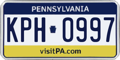PA license plate KPH0997
