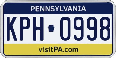 PA license plate KPH0998