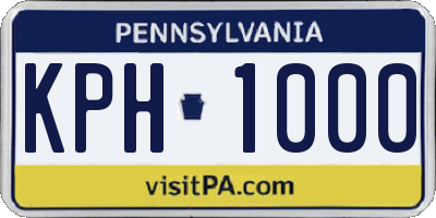 PA license plate KPH1000