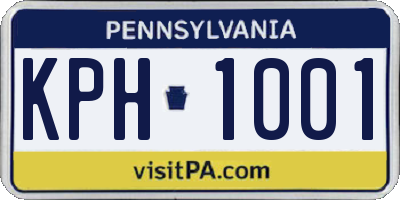 PA license plate KPH1001