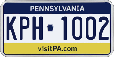 PA license plate KPH1002