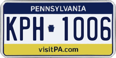 PA license plate KPH1006
