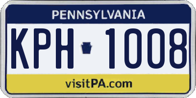 PA license plate KPH1008