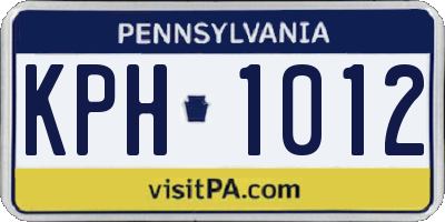PA license plate KPH1012
